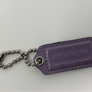 Coach Purple Patent Hang Tag/Handbag Accessory, Logo Accent, Solid Pattern **